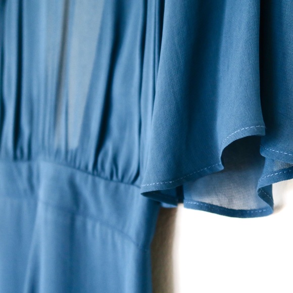 Reformation Deep Blue Open Back Mini Dress - Picture 3 of 9